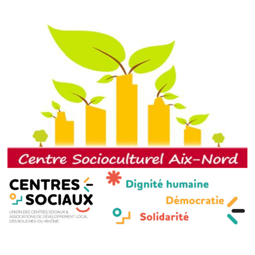 logo Centre socioculturel Aix NORD et Union des Centres Socioculturels des Bouches du Rhône
