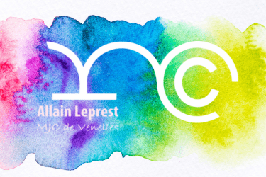 Logo MJC Alain Lepret sur fond aquarelle