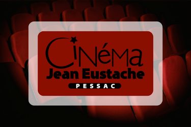 Logo du cinéma Jean Eustache - Pessac sur fond photo sièges de cinéma