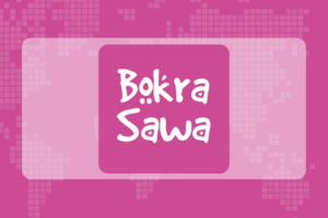 Logo BOKRASAWA sur fond rose